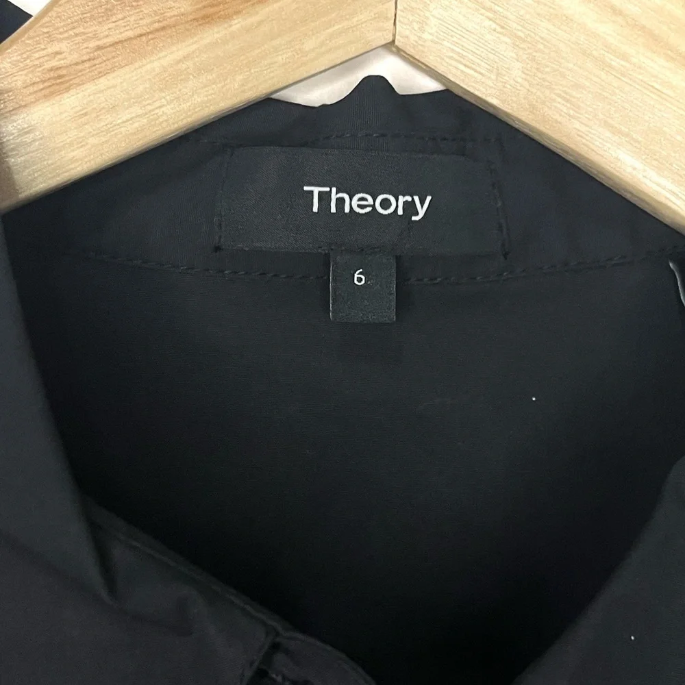 Theory Mayvine Cotton Poplin Button down Utility Dress Black Size 6 - Picture 7 of 9